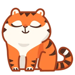 😌 tiger, animal, cute, cartoon, sticker telegram sticker
