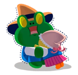 😱 grenouille, câlin, dessin animé, mignon, autocollant, personnage whatsapp sticker