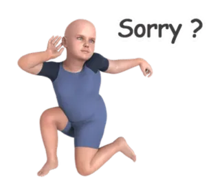 😮 Sorry? child, apology, question, listening, forgiveness whatsapp sticker