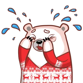 😭 orso, piangere, triste, lacrime, maglione, cervo whatsapp sticker