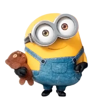 💕 Minion Despicable Me cartoon, yellow, teddy bear, cute, animation telegram sticker