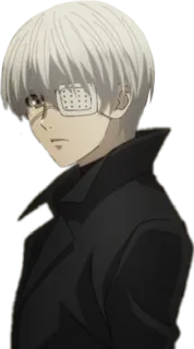 👁 Ken Kaneki Tokyo Ghoul Anime, Manga, Tokyo Ghoul, Ken Kaneki, Ghoul, Cache-œil, Cheveux blancs telegram sticker