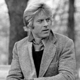 〰 Robert Redford Schauspieler, Schwarzweiß, Porträt, Vintage, Berühmtheit, Film, Mann whatsapp sticker