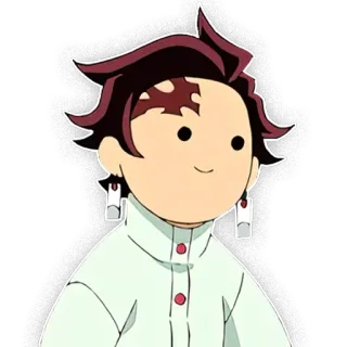 🥲 Tanjiro Kamado Demon Slayer อนิเมะ, ดาบพิฆาตอสูร, ทันจิโร่, น่ารัก, จิบิ telegram sticker