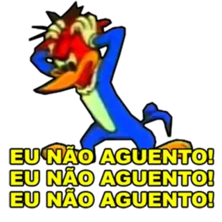 🤯 Woody Woodpecker EU NÃO AGUENTO! EU NÃO AGUENTO! EU NÃO AGUENTO! desenho animado, Pica-Pau, frustrado, estressado telegram sticker