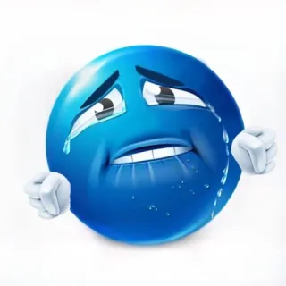 🌟 emoji, huilen, blauw, verdrietig, tranen, emotie whatsapp sticker