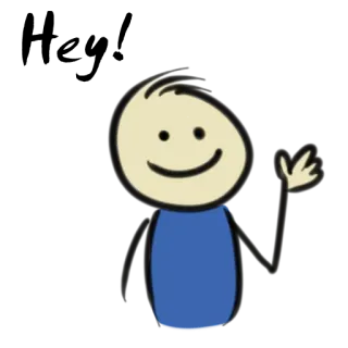 ✋ kreskówka, patyczak, rysunek, machanie, szczęśliwy, prosty, postać telegram sticker