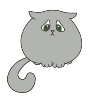 😞 고양이, 귀여운, 슬픈, 폭신한, 동물 telegram sticker