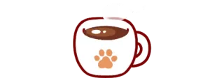 ☕️ kawa, filiżanka, łapa, napój, kubek, kot, herbata telegram sticker