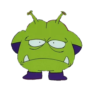 👽 Monstro, Alienígena, Desenho animado, Engraçado, Fofo, Criatura telegram sticker