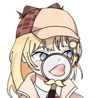 ❌ Amelia Watson anime, sticker, amelia watson, vtuber, detective, magnifying glass telegram sticker