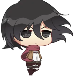 😐 Mikasa Ackerman Attack on Titan Anime, Chibi, Personnage, Manga, L'Attaque des Titans, Mikasa, Mikasa Ackerman telegram sticker