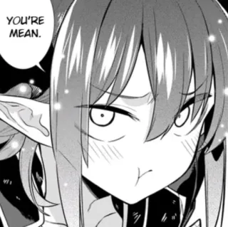 😕 YOU'RE MEAN. Anime, Mangá, Elfo, Maldoso, Expressão facial telegram sticker