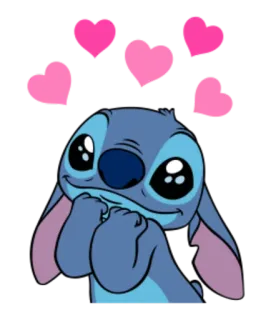 💕 Stitch Lilo & Stitch stitch, hearts, cute, lilo and stitch, disney, cartoon telegram sticker