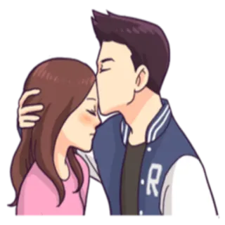 💋 couple, romance, kiss, love, relationship, affection, cartoon telegram sticker