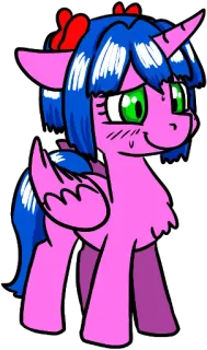 🐴 unicórnio, pônei, desenho animado, fofo, animal, fantasia whatsapp sticker