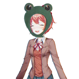 🐸 anime, character, frog, hat, cute, smiling telegram sticker