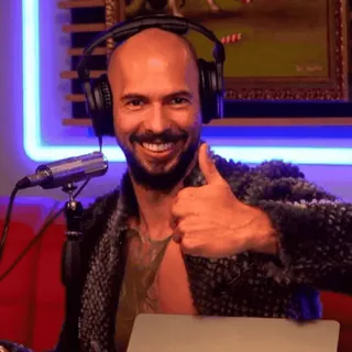 👍 Andrew Tate Andrew Tate, influencer, podcast, man, thumbs up whatsapp sticker