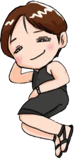 😴 wanita, relaksasi, chibi, mode, gaya telegram sticker