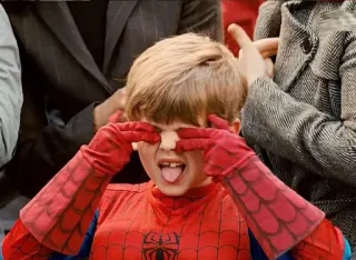 🙈 Spider-Man child, spider-man, cosplay, costume, superhero telegram sticker