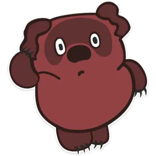 🤔 orso, cartone animato, adesivo, animale whatsapp sticker