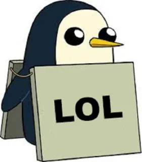 🐧 Gunter Adventure Time LOL pingwin, lol, Pora na przygodę!, kreskówka, śmieszne, Gunter telegram sticker
