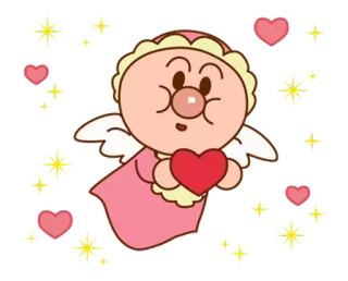🐼 Anpanman anpanman, kreskówka, serce, kawaii, słodki, anioł telegram sticker