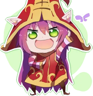 😃 Lulu League of Legends Лулу, League of Legends, милый, аниме, чиби telegram sticker
