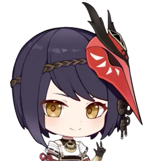 🍁 Kujou Sara Genshin Impact Genshin Impact, Kujou Sara, Game, Chibi, Anime, Karakter whatsapp sticker
