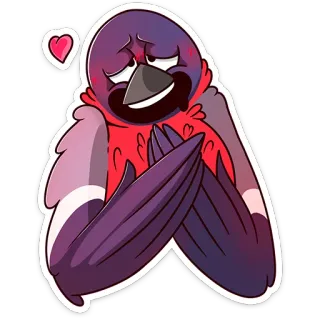 😍 oiseau, mignon, dessin animé, amour, affection telegram sticker