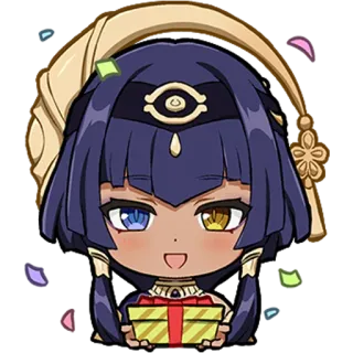 🎁 Candace Genshin Impact animé, jeu vidéo, Genshin Impact, Candace, mignon, chibi, cadeau, fête whatsapp sticker