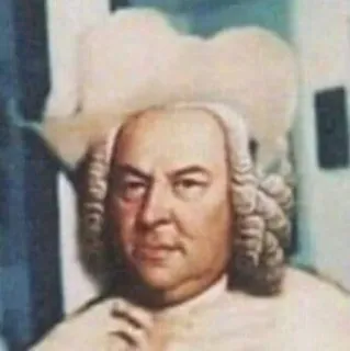 🤠 Johann Sebastian Bach composer, music, classical, Bach, portrait telegram sticker