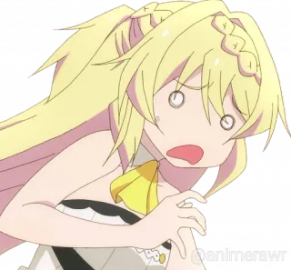 😵 @animerawr anime, shocked, girl, blonde, cartoon telegram sticker