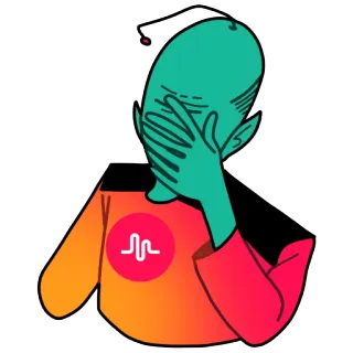 🤐 Alien, Facepalm, Adesivo, Envergonhado, Falha, Decepcionado telegram sticker
