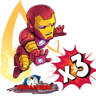 ⭐️ Iron Man x3 super-herói, Marvel, quadrinhos, Homem de Ferro, desenho animado telegram sticker