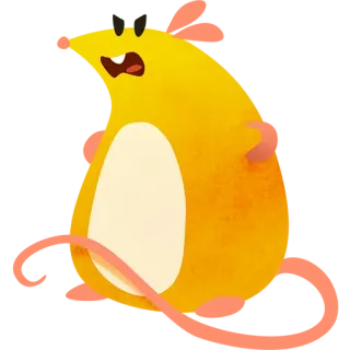 👿 贴纸, 卡通, 动物, 黄色, 啮齿动物, 角色 telegram sticker