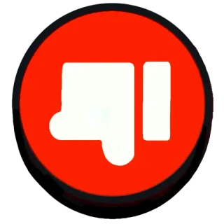 👎 Палец вниз, Не нравится, Плохо, Красный, Отрицательный whatsapp sticker