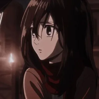 😙 Mikasa Ackerman Attack on Titan Anime, Fille, Personnage, Mikasa, L'Attaque des Titans telegram sticker