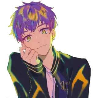🙂 10 Anime, Charakter, Kunst, Aufkleber, Junge, Männlich, Jung whatsapp sticker