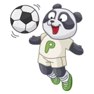 😜 panda, soccer, football, animal, cute, sports, cartoon telegram sticker