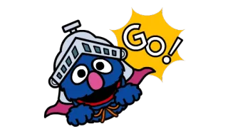 🈁 Grover Sesame Street GO! โกรเวอร์, เซซามีสตรีท, ไป, ตัวละคร, แอนิเมชัน, สติกเกอร์ telegram sticker