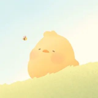 ✨ pintinho, pássaro, animal, fofo, ilustração, amarelo, abelha, natureza telegram sticker