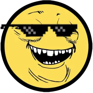 😎 emoji, deal with it, sunglasses, meme, cool, face, funny telegram sticker