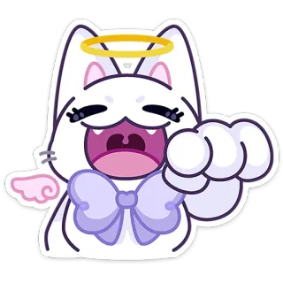 ⭐ 猫, 天使, アニメ, 可愛い, 動物, ステッカー telegram sticker