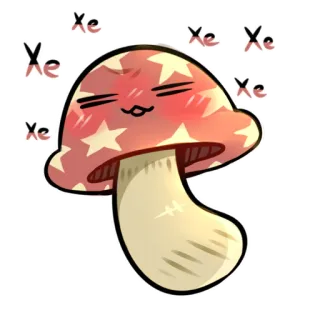 ☺️ Xe Xe Xe Xe Xe nấm, dễ thương, đỏ, ngôi sao, nhãn dán, kawaii whatsapp sticker