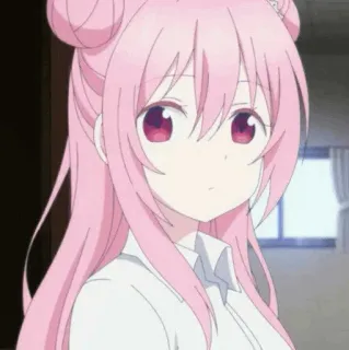 🍭 アニメガール, ピンク髪, 可愛い, 漫画, アニメーション telegram sticker