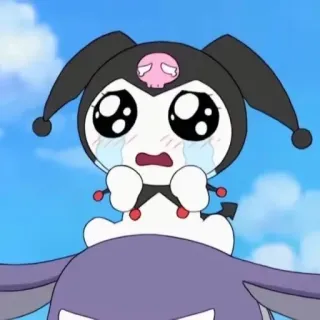 💕 Kuromi Kuromi, llorando, Sanrio, anime, kawaii telegram sticker
