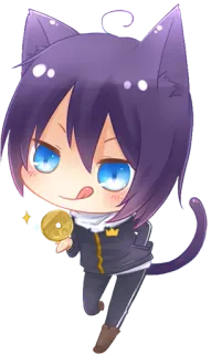 😋 Yato Noragami Anime, Mèo, Hoạt hình, Chibi, Dễ thương telegram sticker