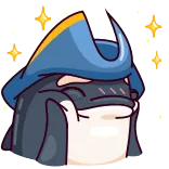😊 dolphin, pirate, cartoon, animal, sea, ocean, hat telegram sticker