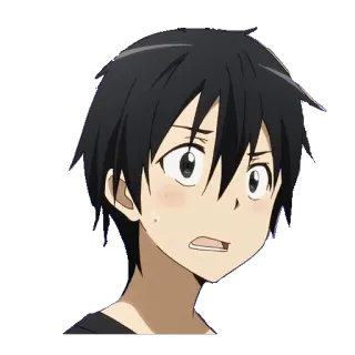 😮 Kirito Sword Art Online anime, character, kirito, sword art online, nervous, anime boy telegram sticker